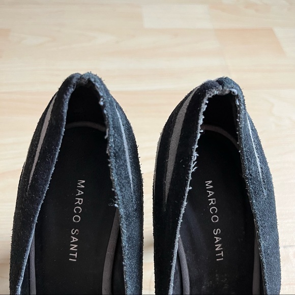 Marco Santi Grey Black Peeped Toed Heels Pumps size 6.5 - Picture 4 of 10